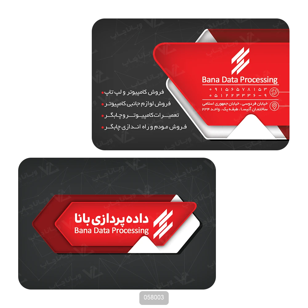 کارت ویزیت خدمات نرم افزاری کامپیوتر